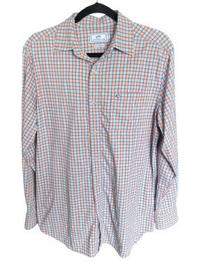 Southern Tide Performance Plaid Button Down Shirt M Coastal Prep Golf BB24